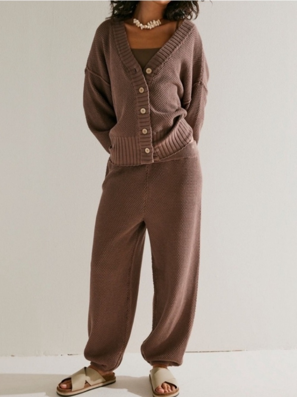 Free People Beach Women's Brown Hailee Cardi Set Size Small